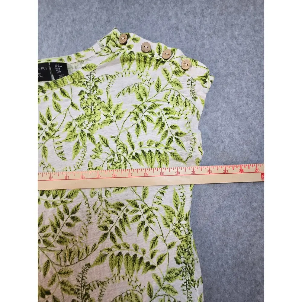 Tahari Linen Blend Sleeveless Top Medium